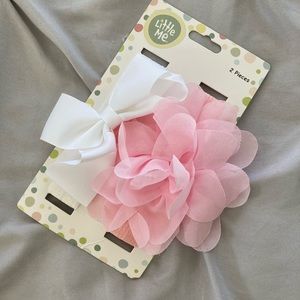 2-Piece Baby Headbands with Bow & Flower